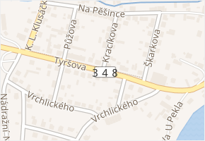 Tyršova v obci Polná - mapa ulice