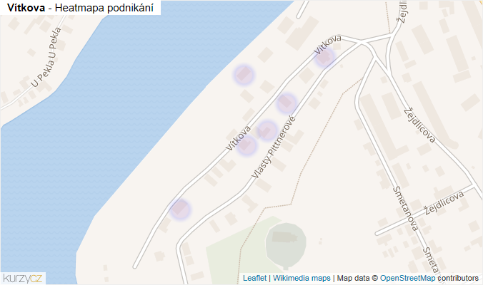 Mapa Vítkova - Firmy v ulici.