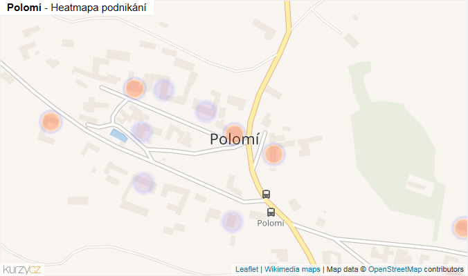 Mapa Polomí - Firmy v části obce.
