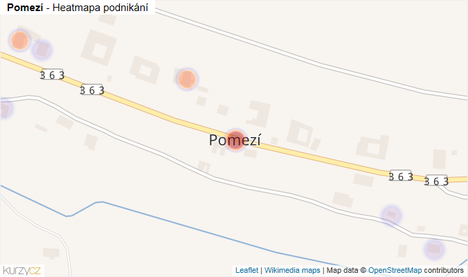 Mapa Pomezí - Firmy v části obce.