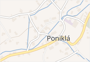 Poniklá v obci Poniklá - mapa části obce