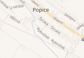 Rybníček v obci Popice - mapa ulice