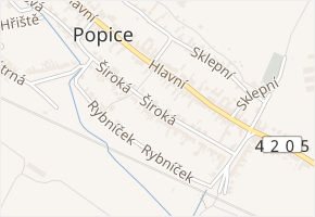 Široká v obci Popice - mapa ulice