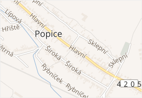 U Sadu v obci Popice - mapa ulice
