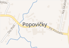 Popovičky v obci Popovičky - mapa části obce