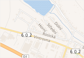 Horní v obci Popůvky - mapa ulice
