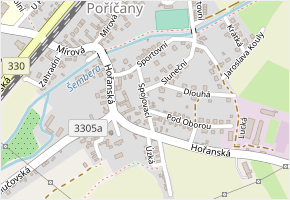 Spojovací v obci Poříčany - mapa ulice
