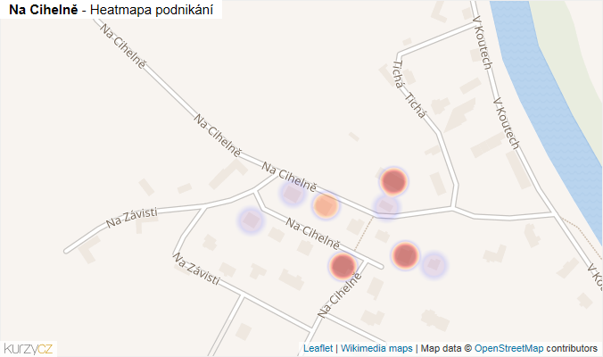 Mapa Na Cihelně - Firmy v ulici.