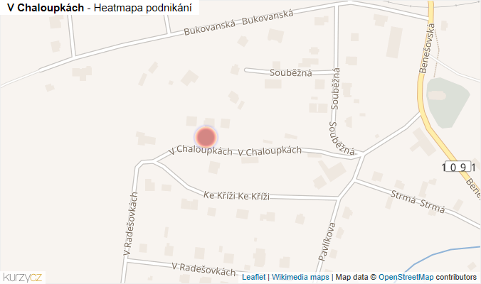 Mapa V Chaloupkách - Firmy v ulici.