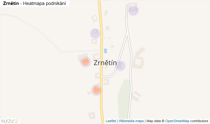 Mapa Zrnětín - Firmy v části obce.