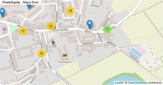 Postoloprty - mapa firem