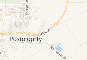 Hálkova v obci Postoloprty - mapa ulice