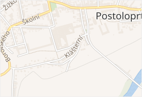 Klášterní v obci Postoloprty - mapa ulice