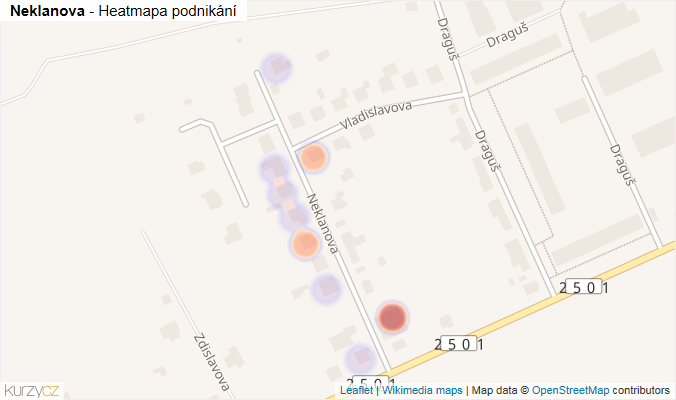 Mapa Neklanova - Firmy v ulici.