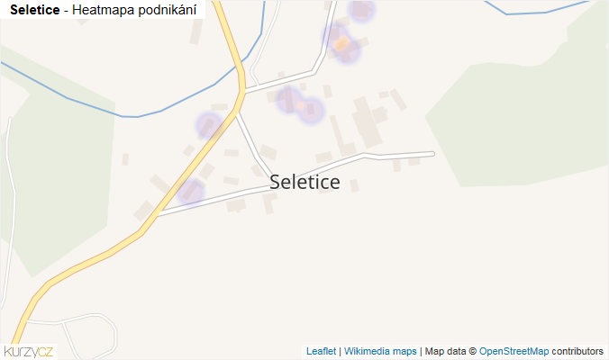Mapa Seletice - Firmy v části obce.