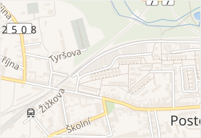Třebízského náměstí v obci Postoloprty - mapa ulice