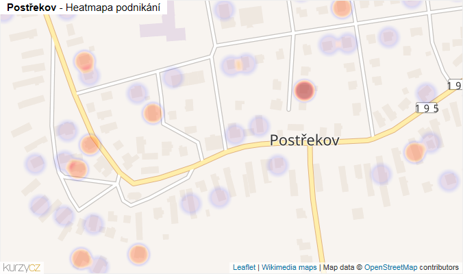 Mapa Postřekov - Firmy v části obce.