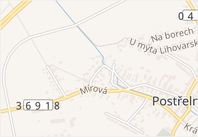 V kopci v obci Postřelmov - mapa ulice