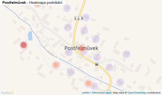 Mapa Postřelmůvek - Firmy v části obce.