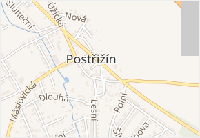 Krátká v obci Postřižín - mapa ulice