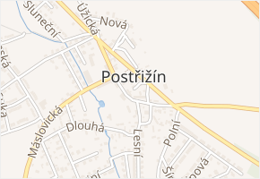 Pražská v obci Postřižín - mapa ulice