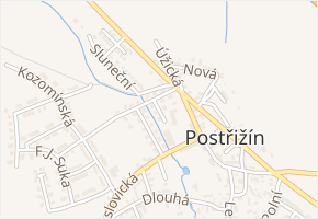 Zámková v obci Postřižín - mapa ulice