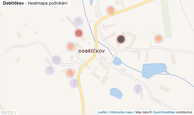 Mapa Dobříčkov - Firmy v části obce.