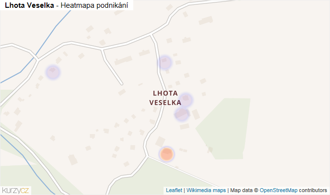 Mapa Lhota Veselka - Firmy v části obce.