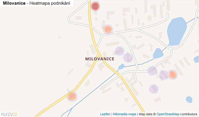 Mapa Milovanice - Firmy v části obce.