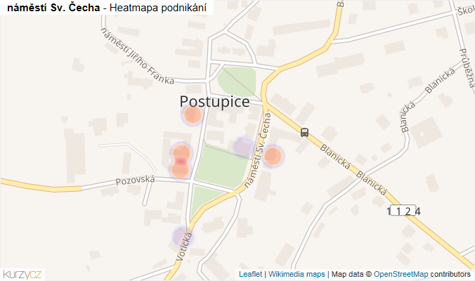Mapa náměstí Sv. Čecha - Firmy v ulici.