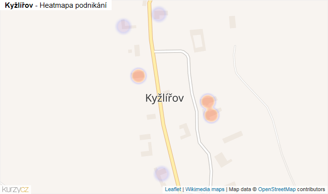 Mapa Kyžlířov - Firmy v části obce.