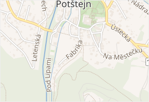 Fabrika v obci Potštejn - mapa ulice