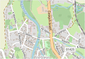 Ke Splavu v obci Potštejn - mapa ulice