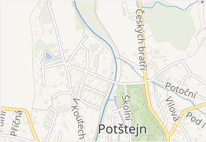 U Splavu v obci Potštejn - mapa ulice