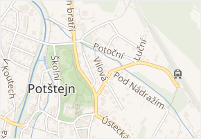 Vilová v obci Potštejn - mapa ulice