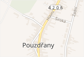 Česká v obci Pouzdřany - mapa ulice