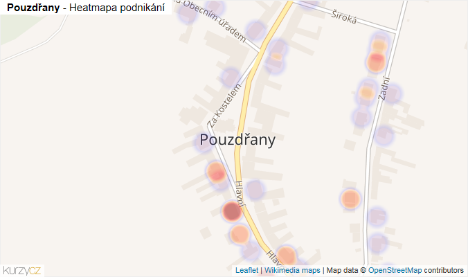 Mapa Pouzdřany - Firmy v části obce.
