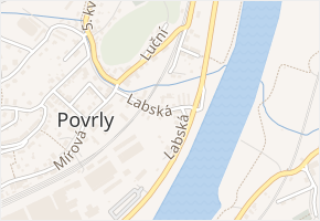 Labská v obci Povrly - mapa ulice