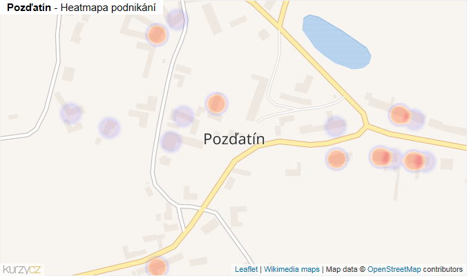 Mapa Pozďatín - Firmy v části obce.