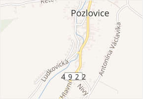 Na Příkopě v obci Pozlovice - mapa ulice