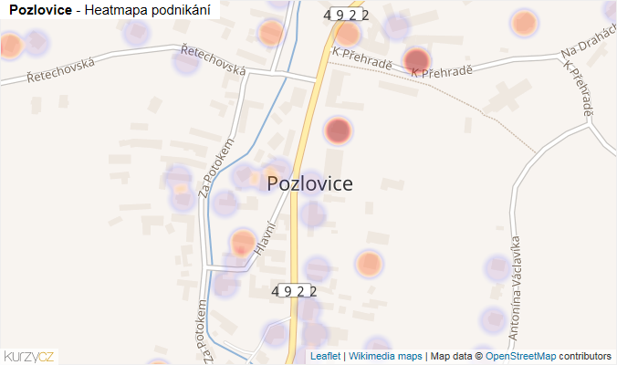 Mapa Pozlovice - Firmy v části obce.
