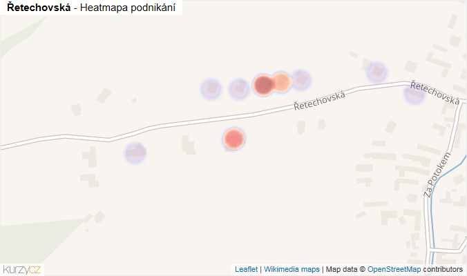 Mapa Řetechovská - Firmy v ulici.