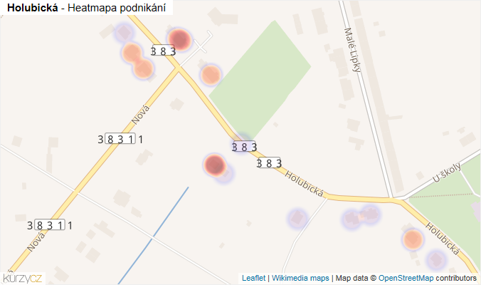Mapa Holubická - Firmy v ulici.