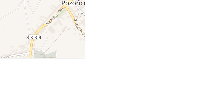 Na Městečku v obci Pozořice - mapa ulice