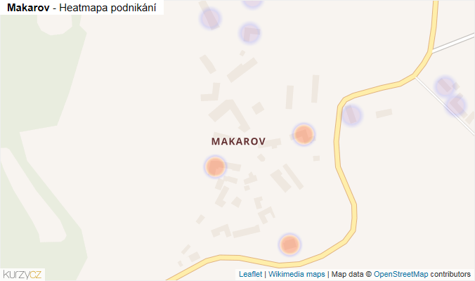 Mapa Makarov - Firmy v části obce.