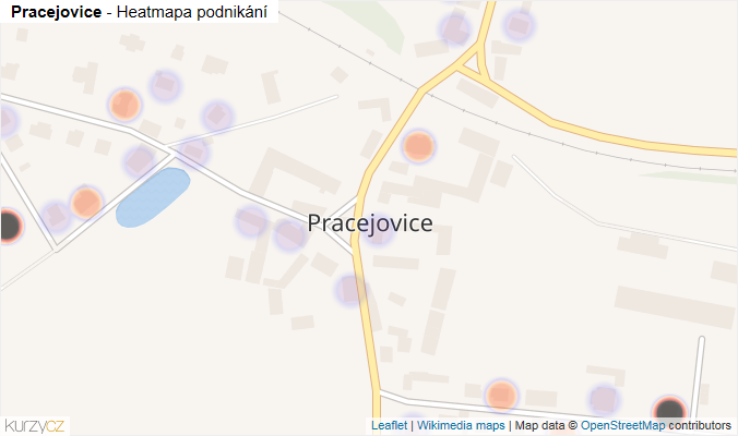 Mapa Pracejovice - Firmy v části obce.