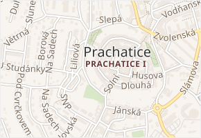Horní v obci Prachatice - mapa ulice