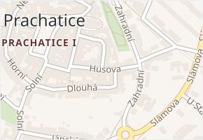 Husova v obci Prachatice - mapa ulice