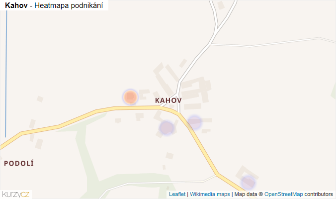 Mapa Kahov - Firmy v části obce.