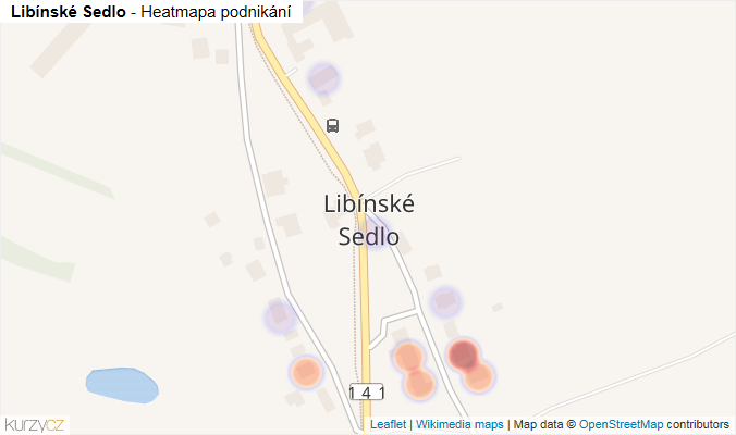 Mapa Libínské Sedlo - Firmy v části obce.